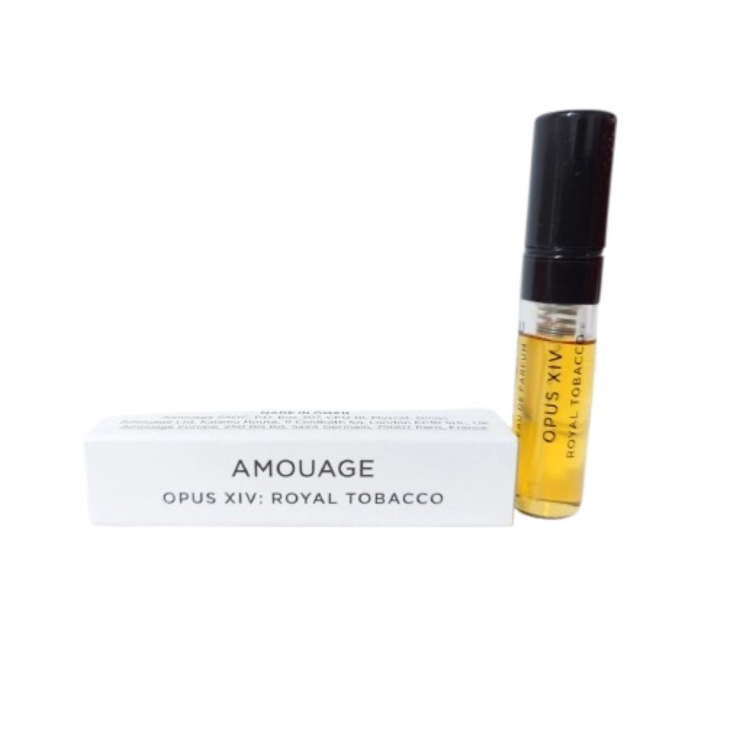 Amouage Opus XIV Royal Tobacco The Library Collection Eau de Parfum bottle and box