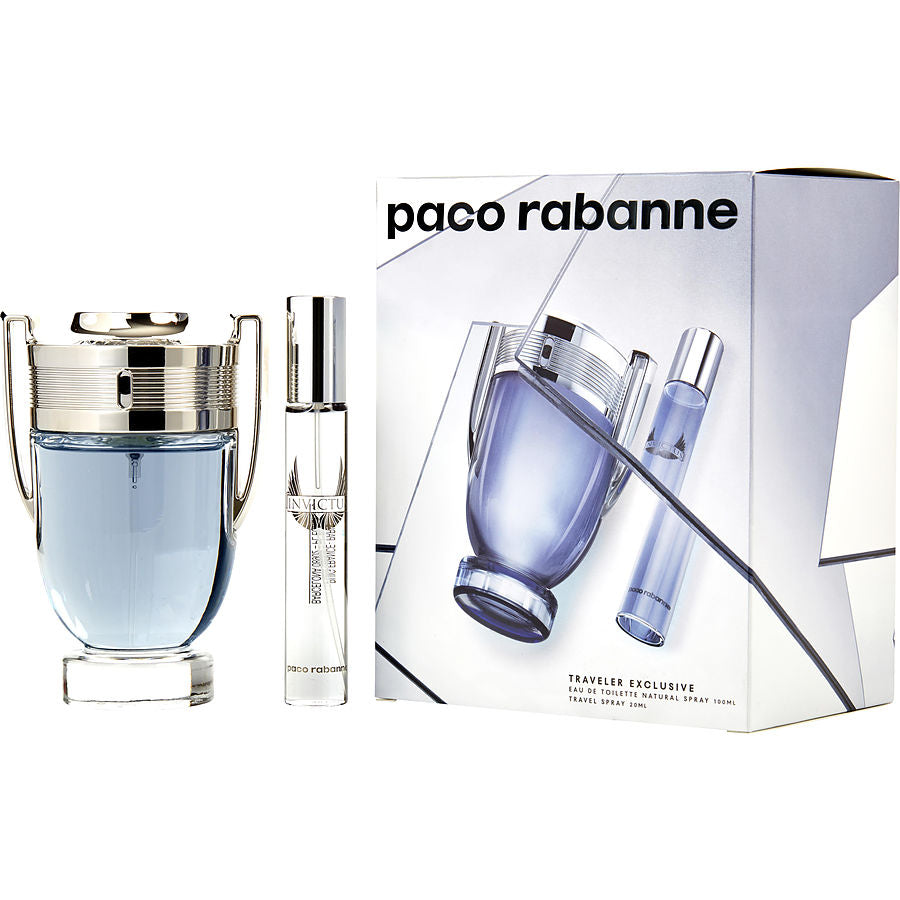 Paco Rabanne Invictus 2 piece Set (100 ml EDT spray + 20 ml Travel Spray) for Men