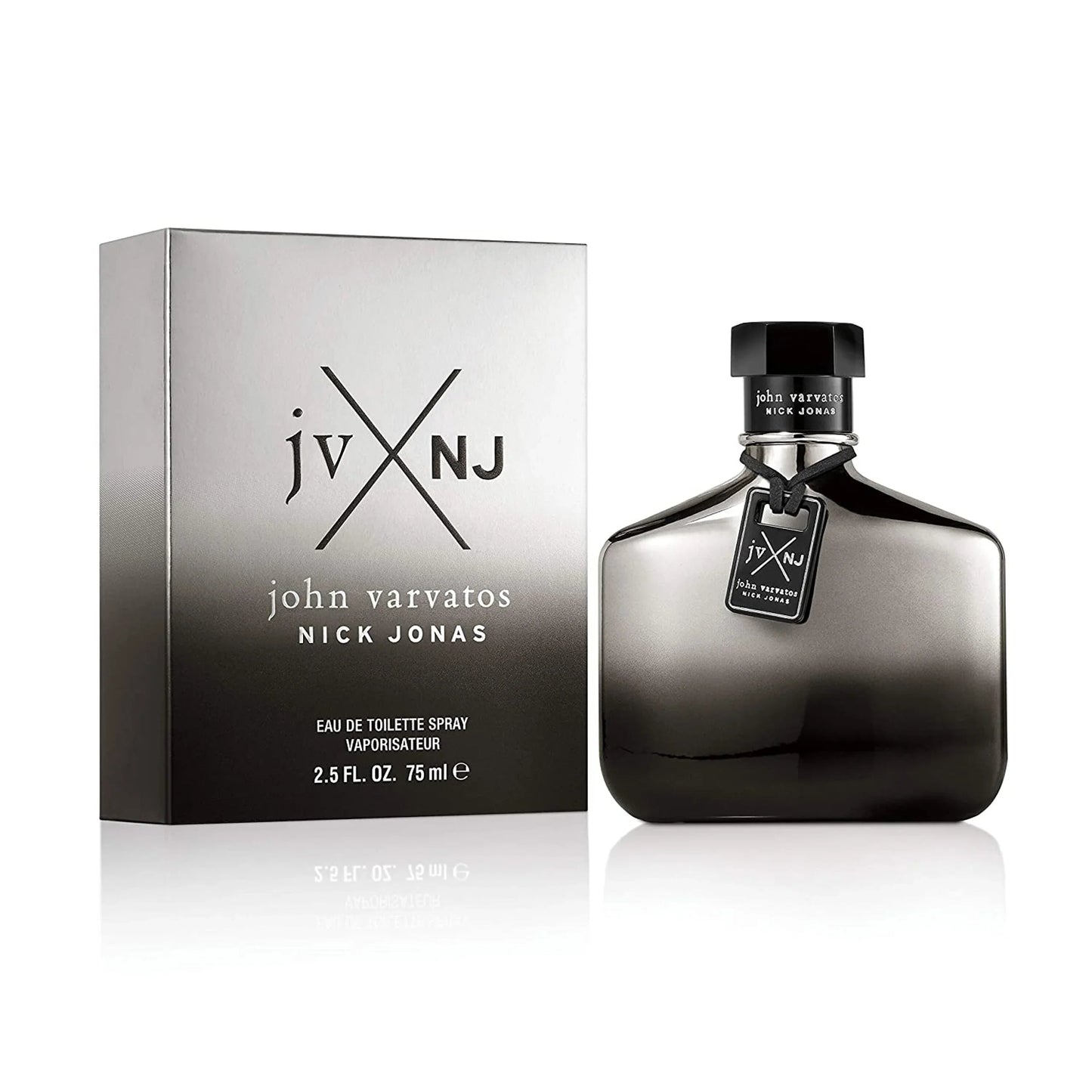 John Varvatos Nick Jonas Silver Eau de Toilette bottle and box