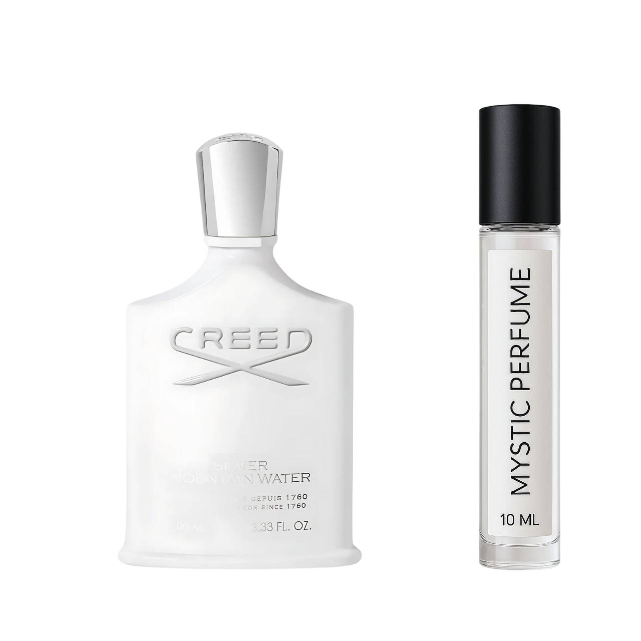 Creed Silver Mountain Water sample vial label detail