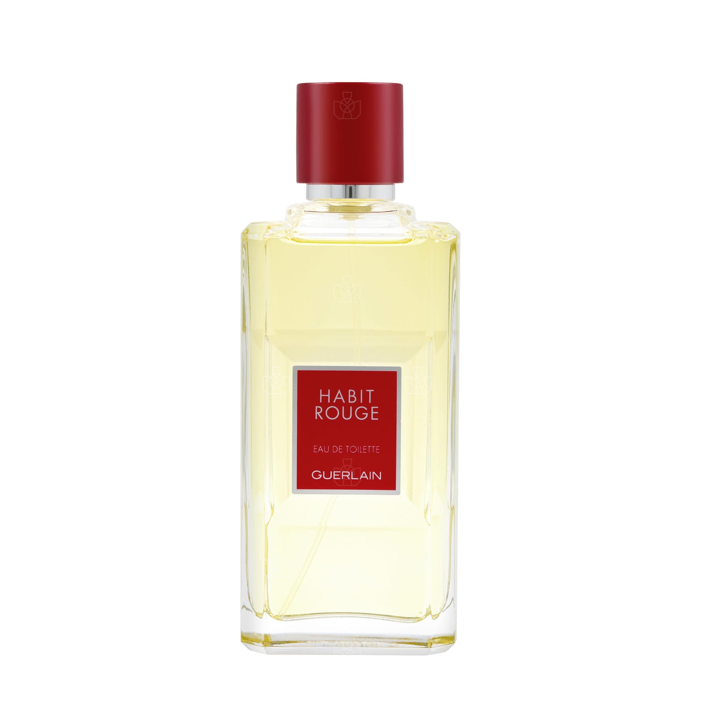 Guerlain Habit Rouge Eau de Toilette bottle close-up detail