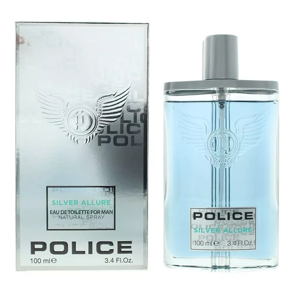 Police Silver Allure Eau de Toilette perfume bottle