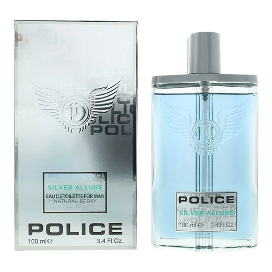 Police Silver Allure Eau de Toilette perfume bottle