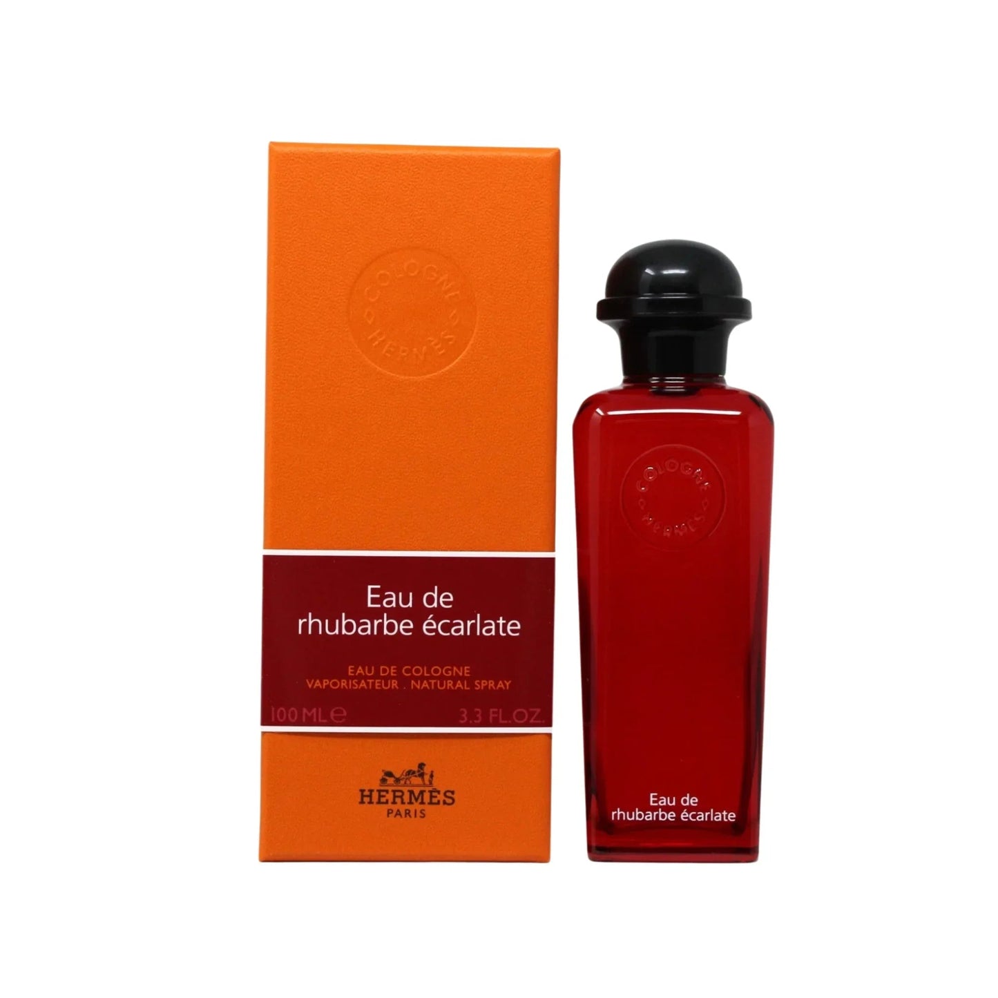 Hermes Eau De Rhubarbe Ecalarte Eau de Cologne bottle and box