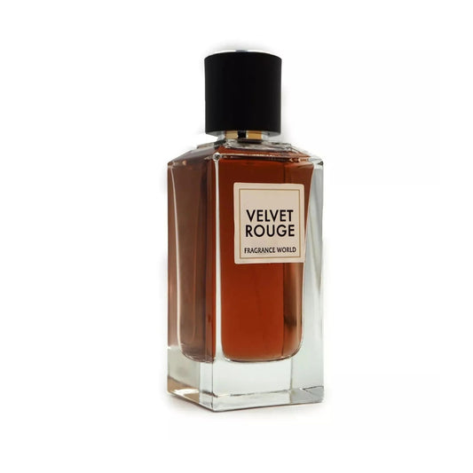 Fragrance World Velvet Rouge Eau de Parfum perfume bottle