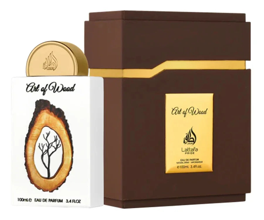 Lattafa Pride Art of Wood Eau de Parfum packaging box