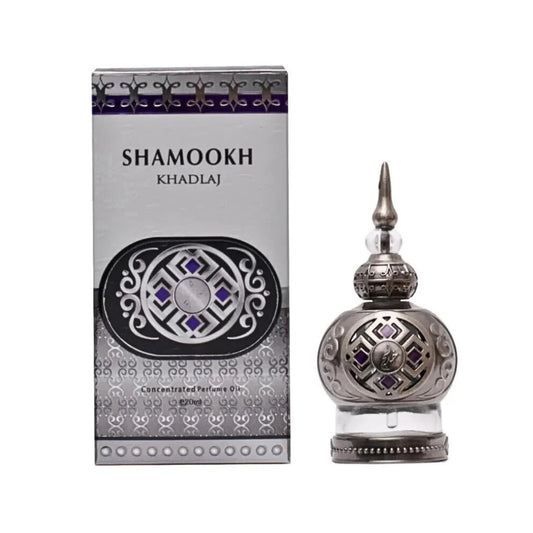 Khadlaj Shamookh Silver Perfume Oil perfume bottle