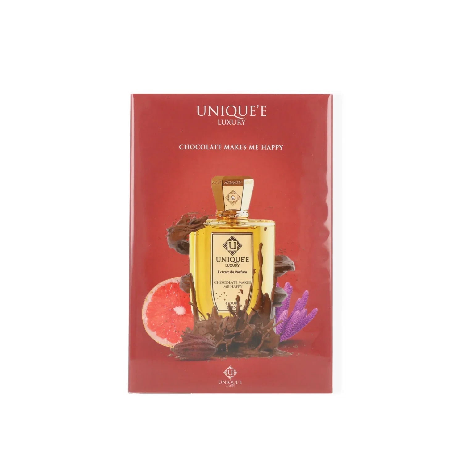 Unique'e Luxury Chocolate Makes Me Happy Extrait de Parfum perfume bottle
