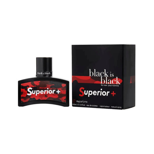 Nuparfums Black Is Black Superior+ Eau de Toilette perfume bottle