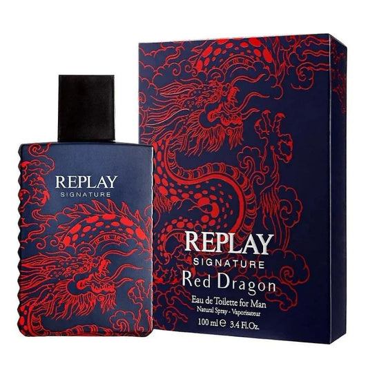 Replay Signature Red Dragon Eau de Toilette perfume bottle
