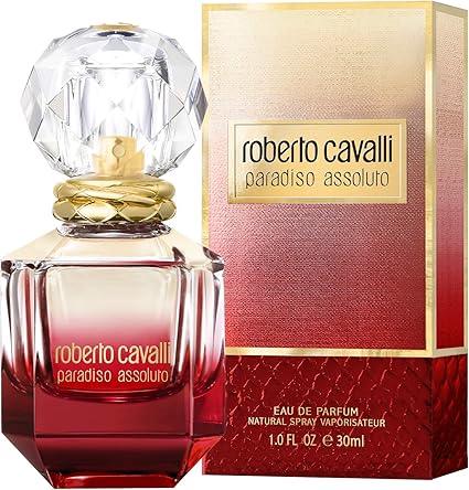 Roberto Cavalli Paradiso Assoluto Eau de Parfum bottle close-up detail