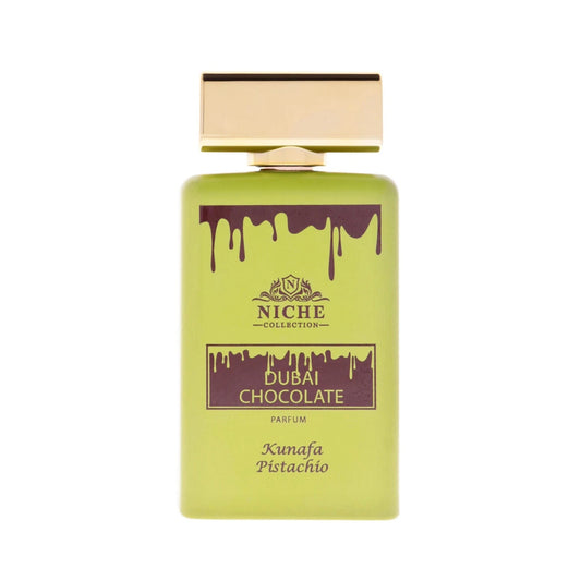 Khalis Dubai Chocolate Kunafa Pistachio Niche Collection Eau de Parfum perfume bottle