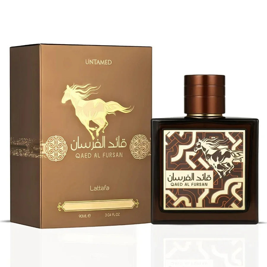 Lattafa Qaed Al Fursan Untamed Eau de Parfum packaging box