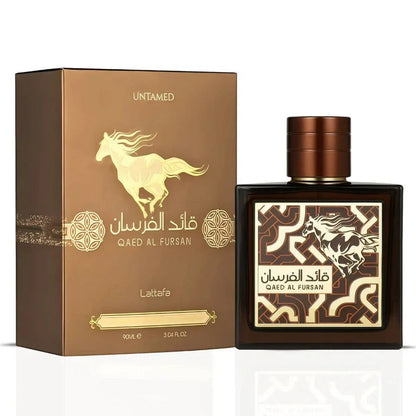Lattafa Qaed Al Fursan Untamed Eau de Parfum packaging box