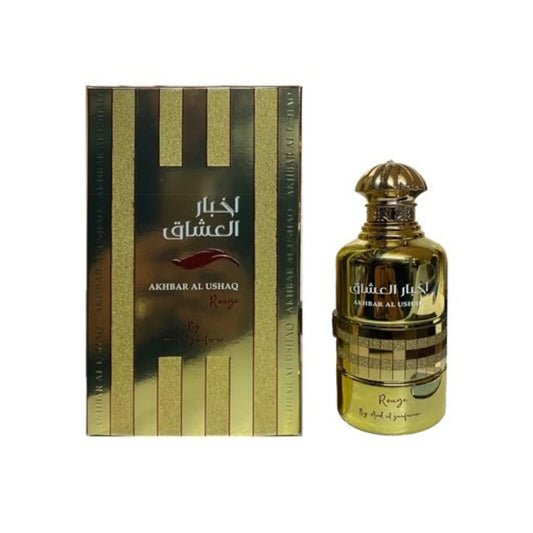 Ard Al Zaafaran Akhbar Al Ushaq Rouge Eau de Parfum perfume bottle