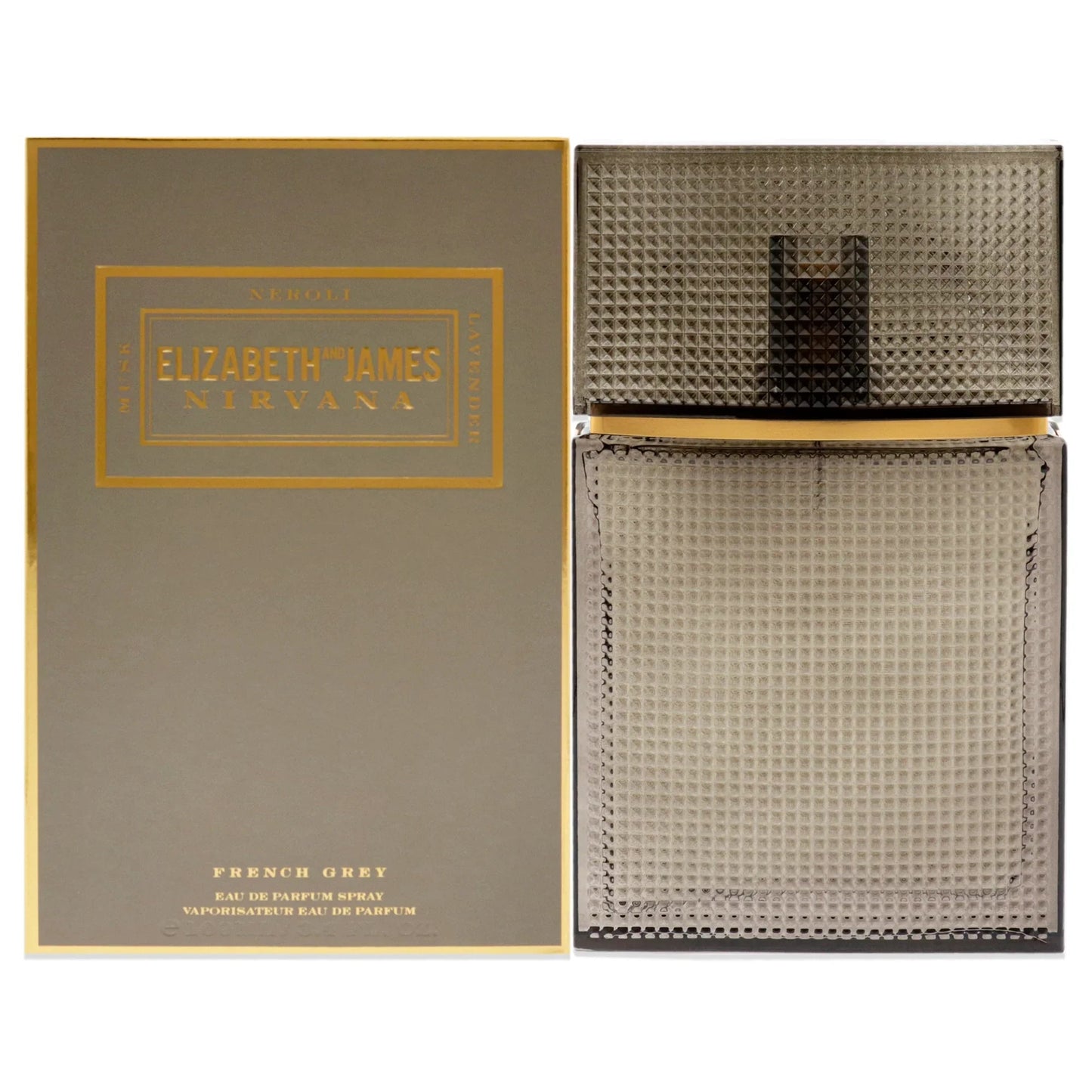 Elizabeth and James Nirvana French Grey Eau de Parfum packaging box