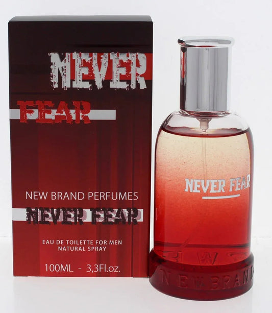 New Brand Never Fear Eau de Toilette perfume bottle
