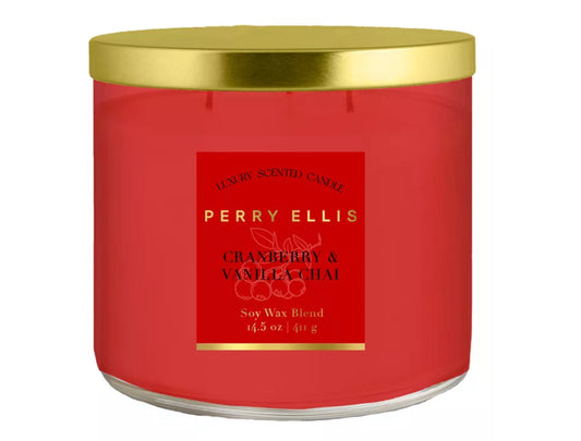 Cranberry & Vanilla Chai 3 Wick Candle by Perry Ellis perfume bottle