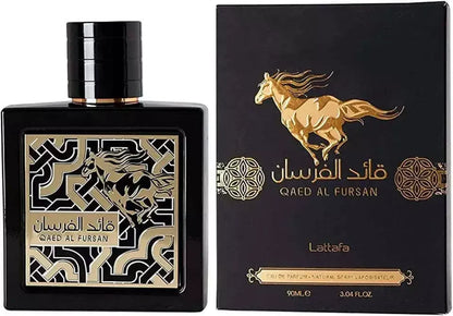 Lattafa Qaed Al Fursan Eau de Parfum packaging box