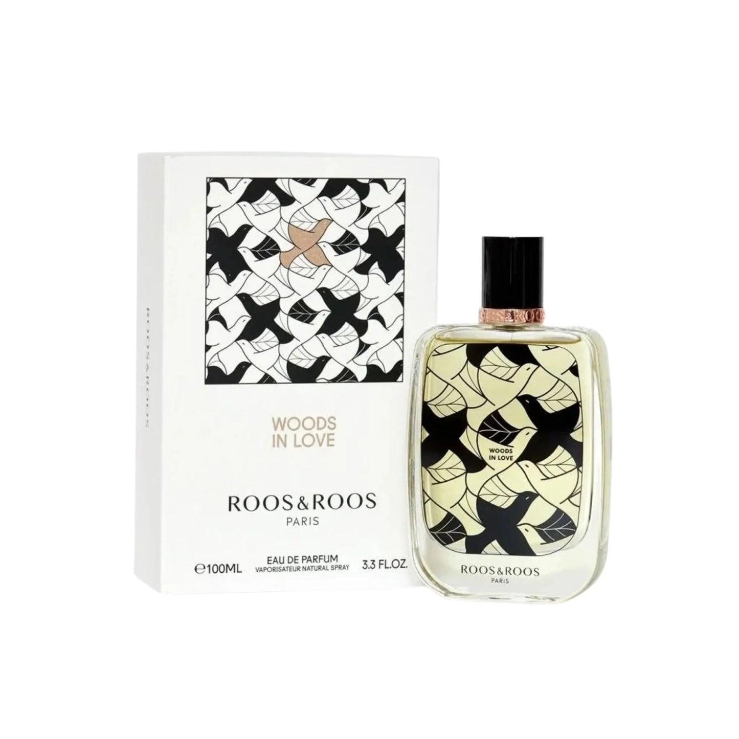 Roos & Roos Woods In Love Eau de Parfum perfume bottle