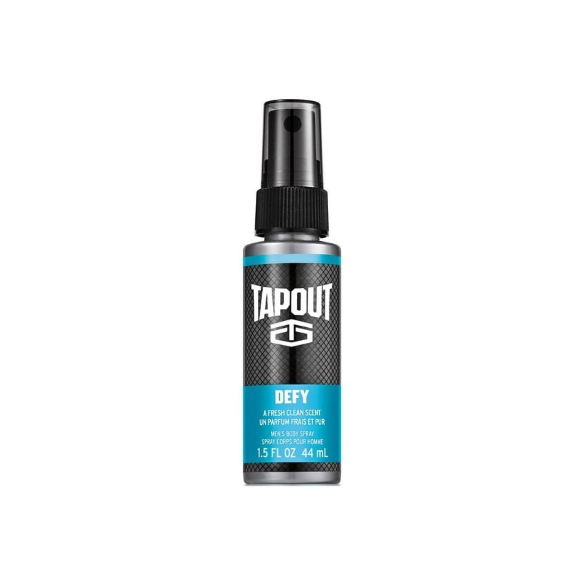 Tapout Defy Body Spray perfume bottle