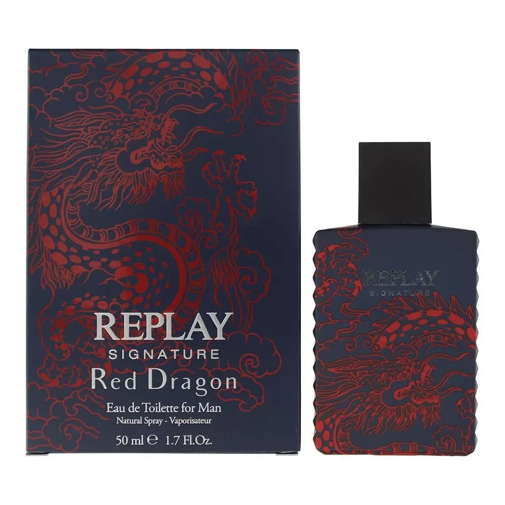 Replay Signature Red Dragon Eau de Toilette perfume bottle