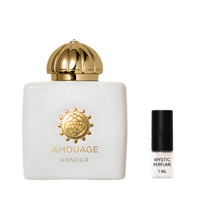 Amouage Honour Woman sample vial label detail