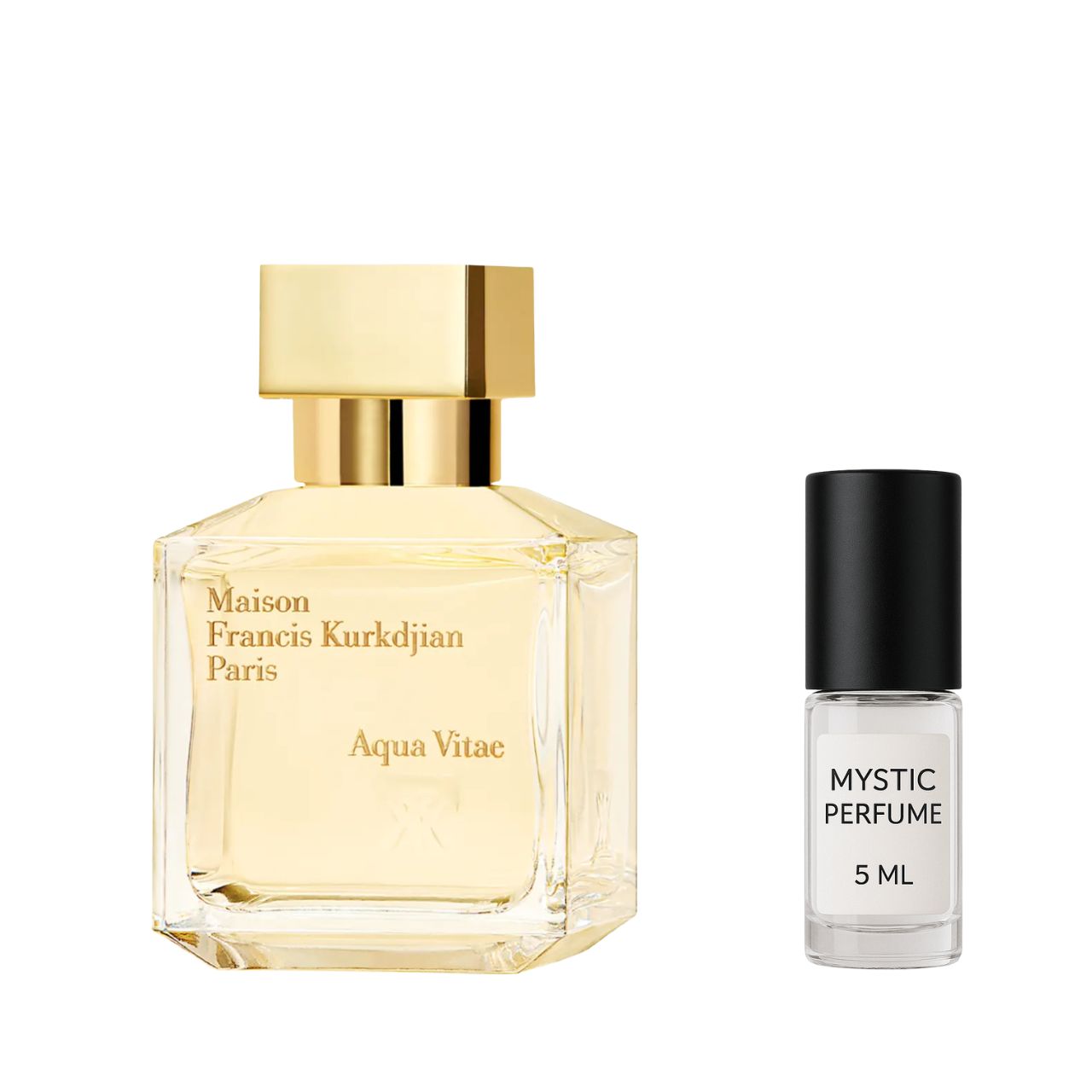 Maison Francis Kurkdjian Aqua Vitae sample vial label detail