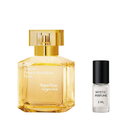 Maison Francis Kurkdjian Aqua Vitae Forte Cologne sample vial label detail