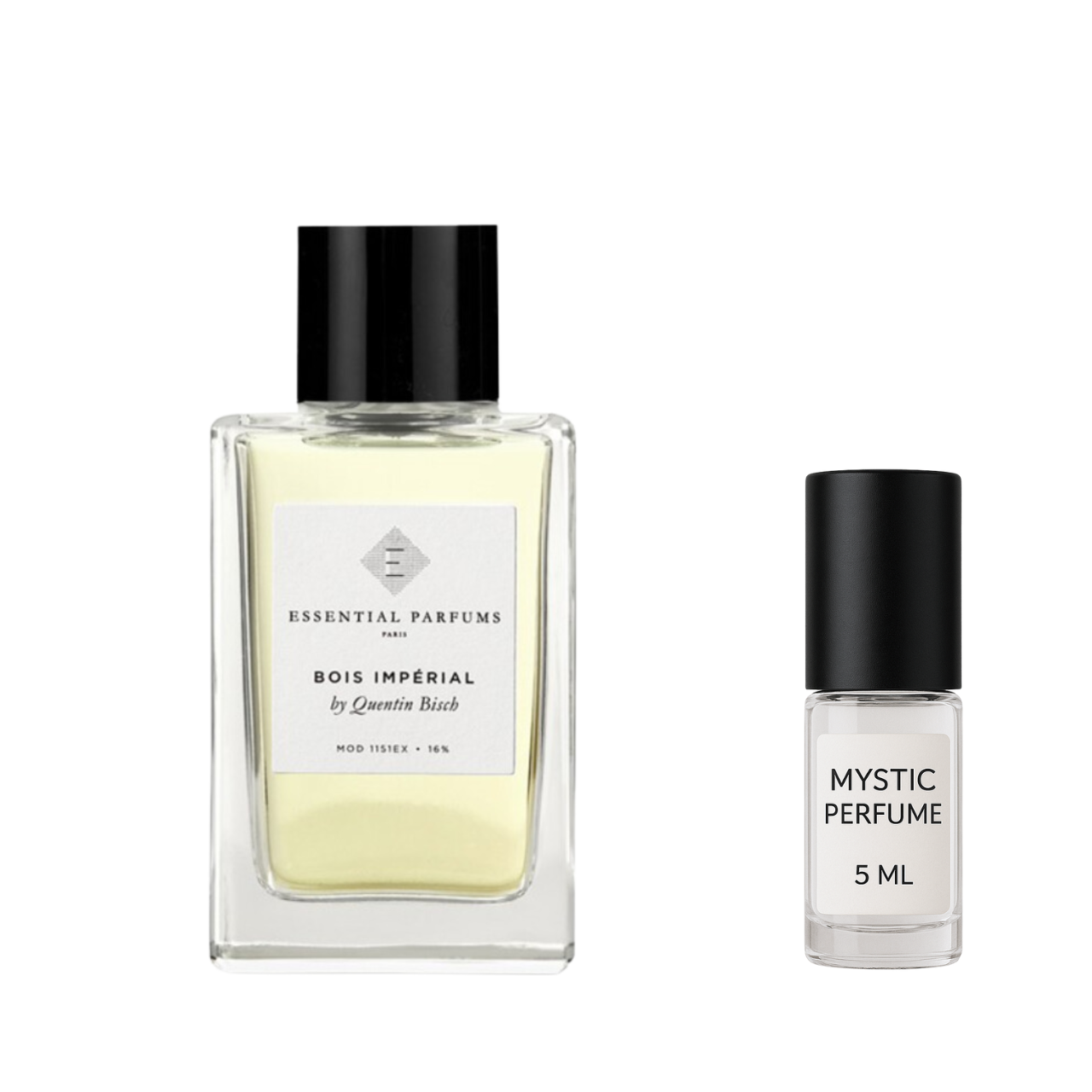 Essential Parfums Bois Imperial Parfum sample vial label detail