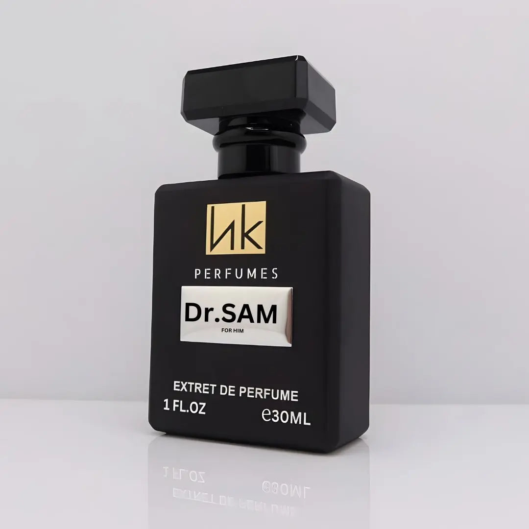 Dr. Sam Eau de Parfum carton and packaging