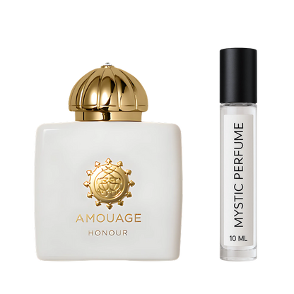 Amouage Honour Woman sample vial label detail