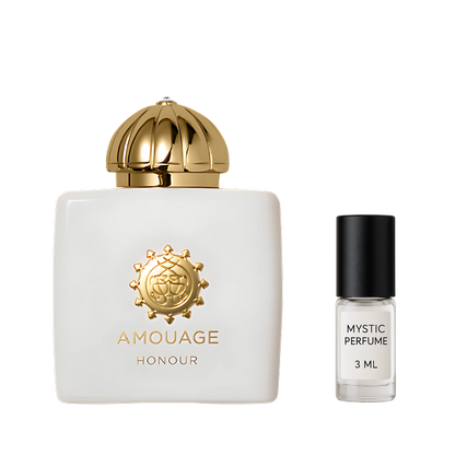 Amouage Honour Woman sample vial label detail