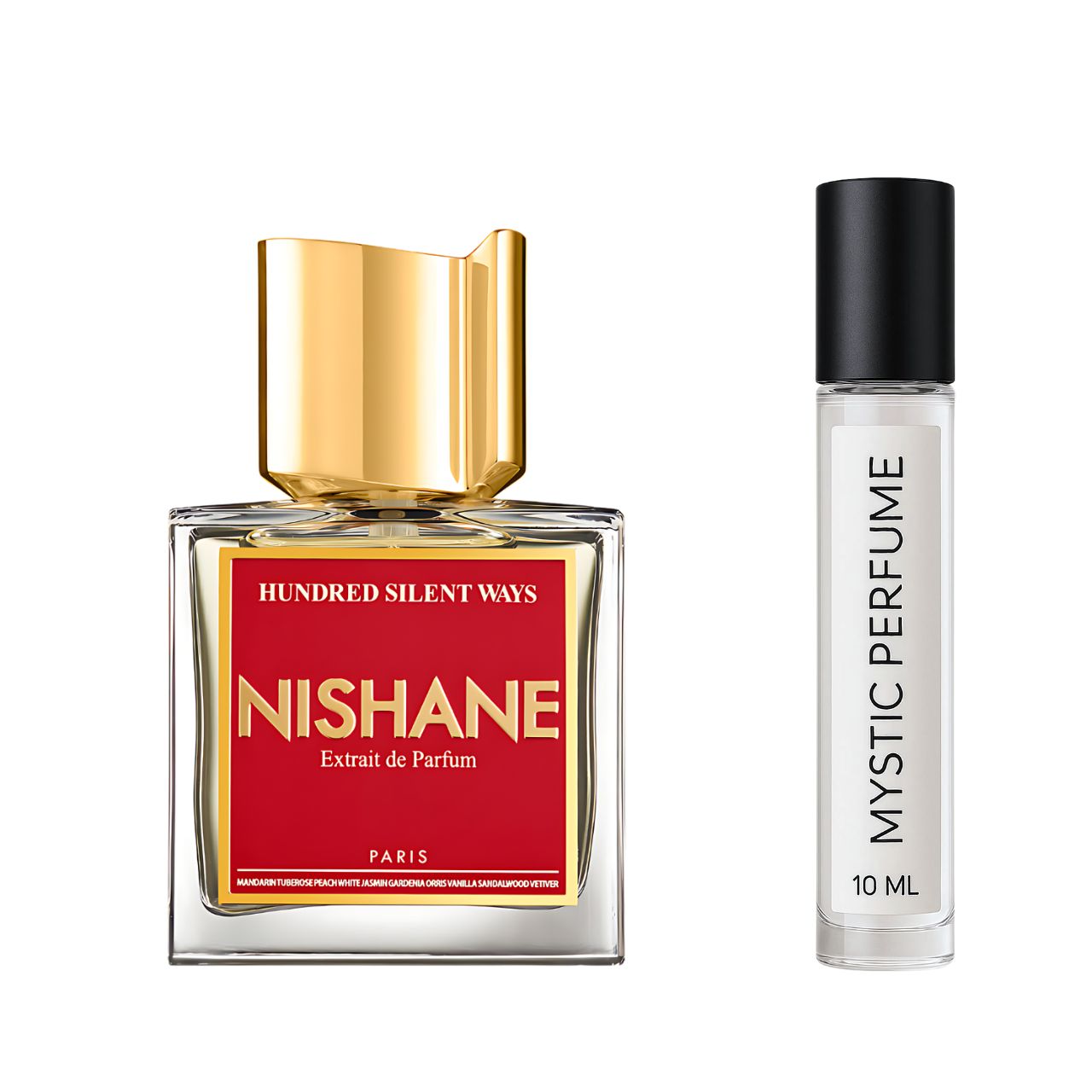 Nishane Hundred Silent Ways sample vial label detail