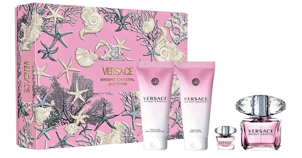 VERSACE BRIGHT CRYSTAL 3 pcs GIFT SET for Women 1.7 oz EDT Spray + BODY LOTION + GEL