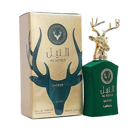 LATTAFA Unisex Al Noble Safeer Green Fragrances Eau de Parfum packaging box