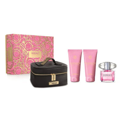 Versace Bright Crystal 4pc set 3.4oz + mini + BL + SG