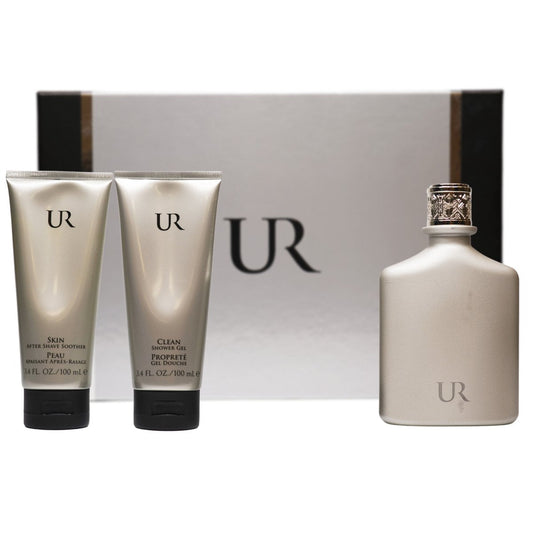 Ur By Usher 3 Pcs Set : 3.4 + 3.4 After Shave Balm + 3.4 Shower Gel Eau de Toilette perfume bottle