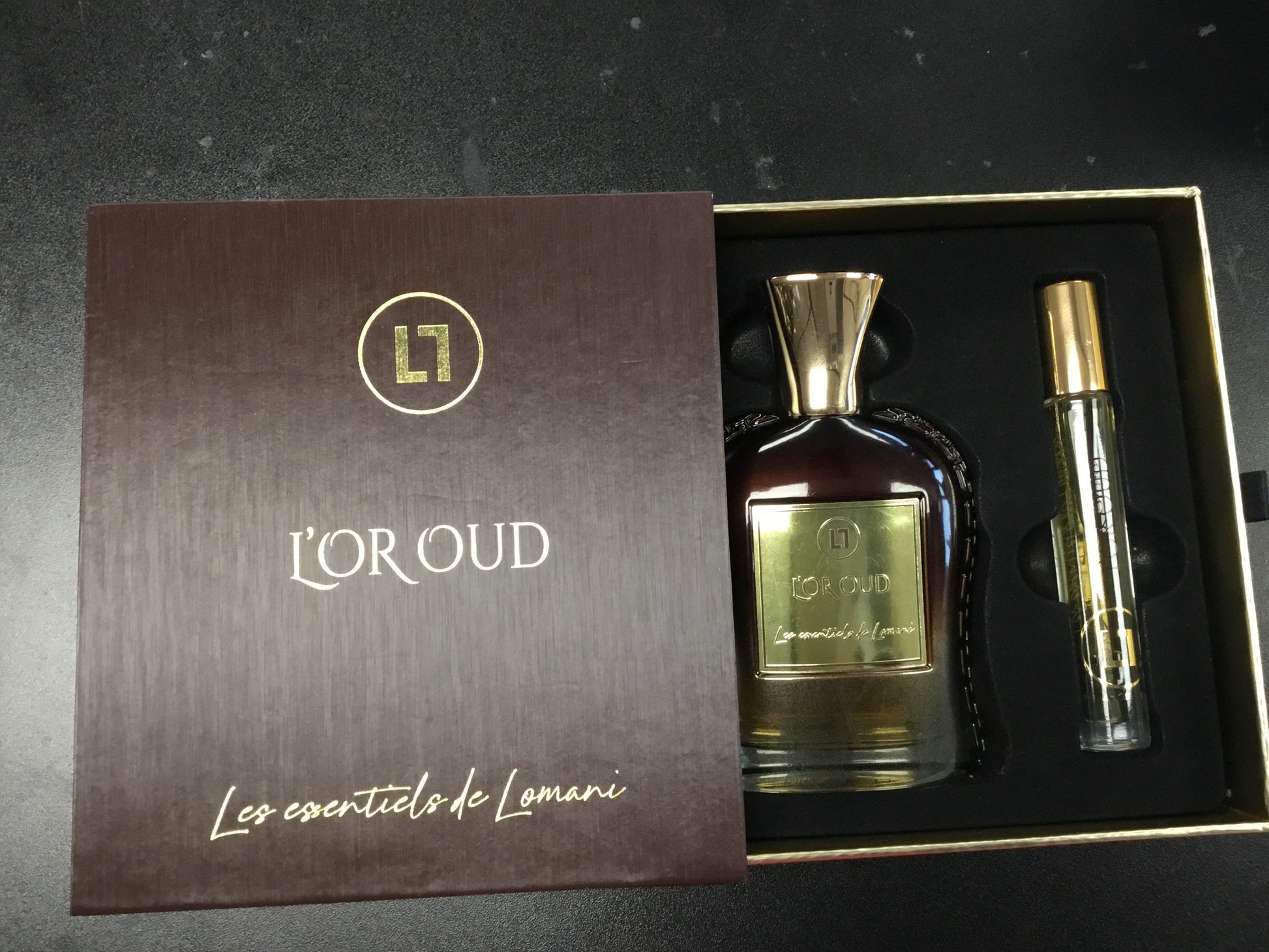 L'or Oud by Lomani Unisex Eau de Parfum perfume bottle