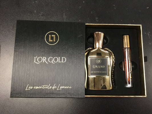 L'or Gold by Lomani Eau de Parfum perfume bottle