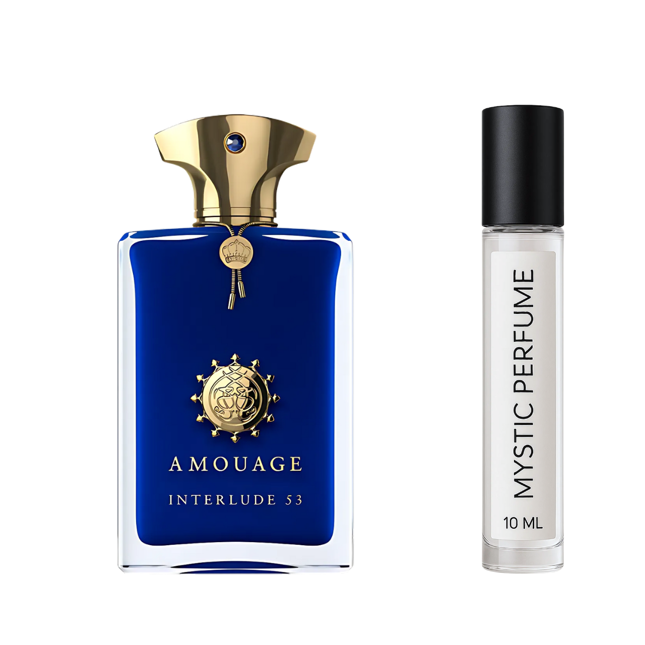 Amouage Interlude 53 sample vial label detail