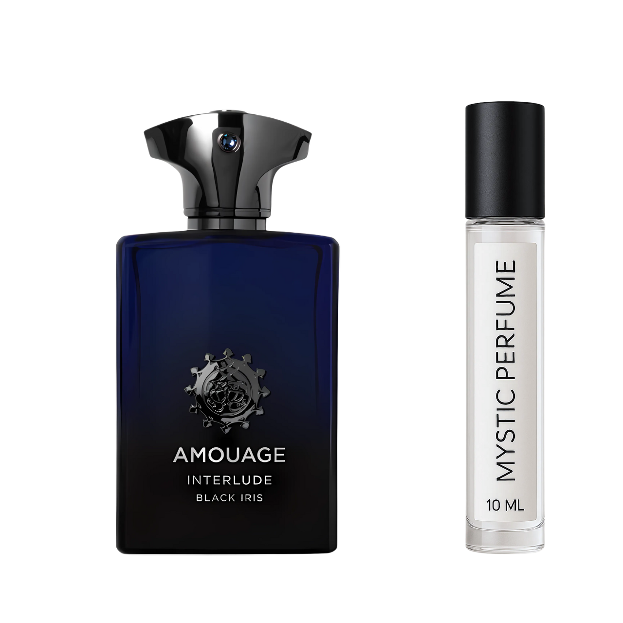 Amouage Interlude Black Iris Man sample vial label detail