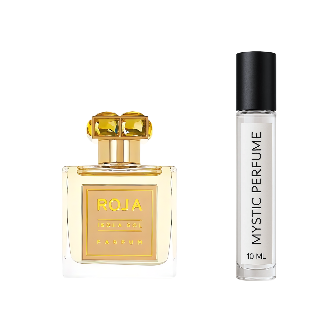 Roja Isola Sol sample vial label detail