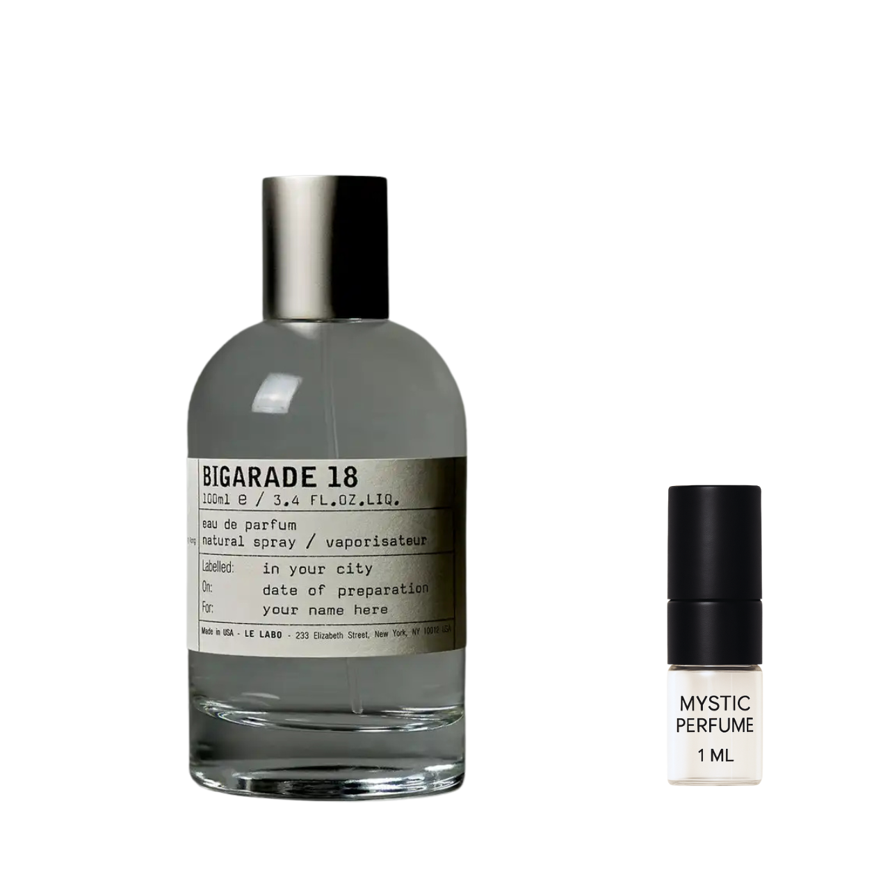 Le Labo Bigarade 18 sample vial label detail