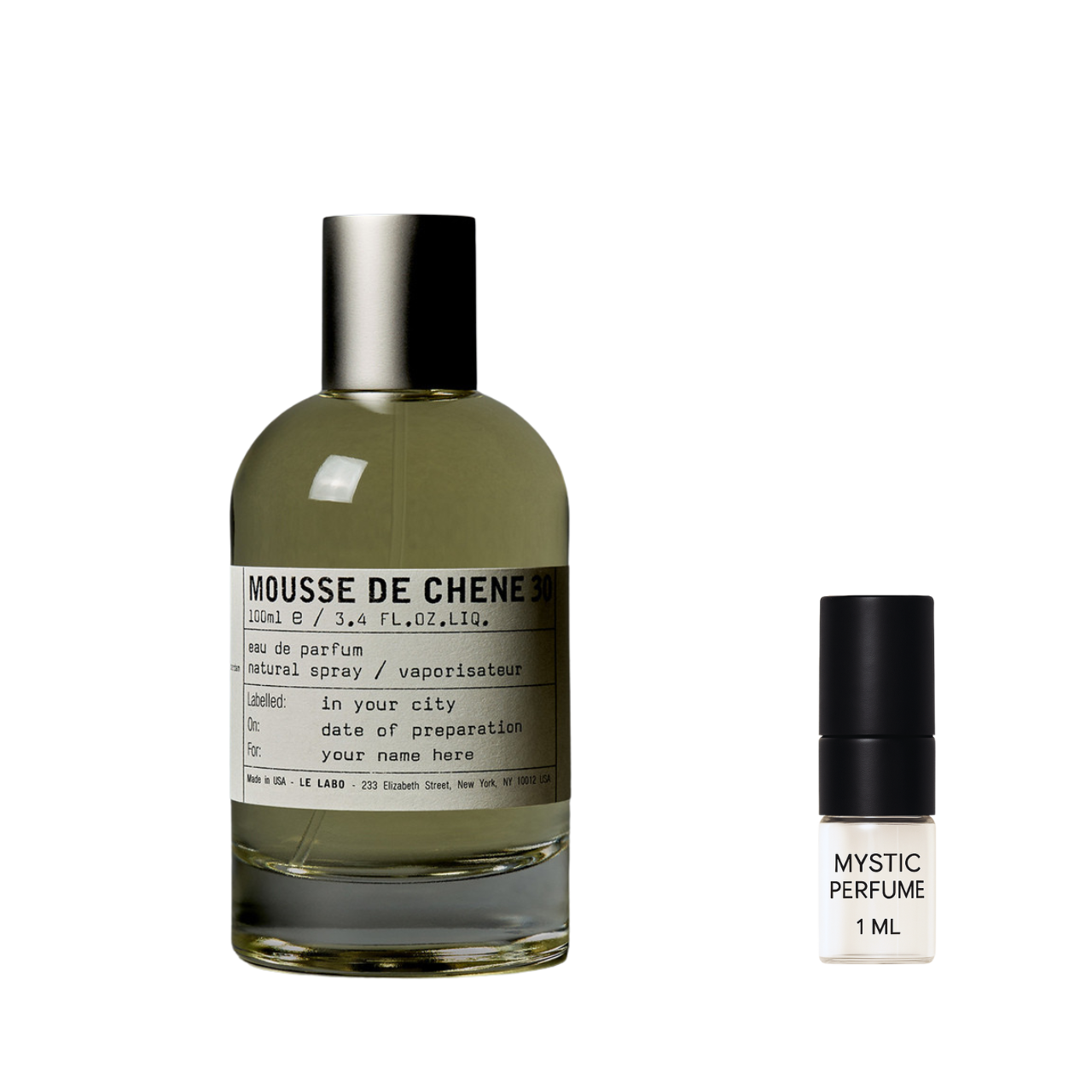 Le Labo Mousse De Chene 30 sample vial label detail