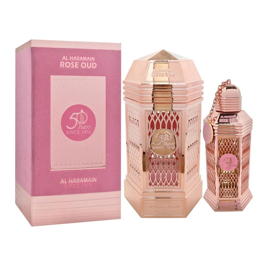 Al Haramain Rose Oud Eau de Parfum perfume bottle