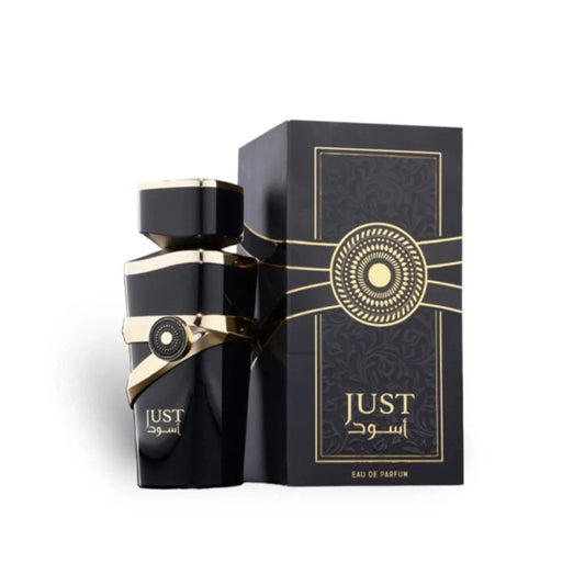 Fragrance World Just Aswad Eau de Parfum perfume bottle