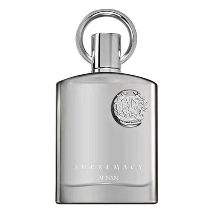 Afnan Supremacy Silver Pour Homme Eau de Parfum bottle close-up detail