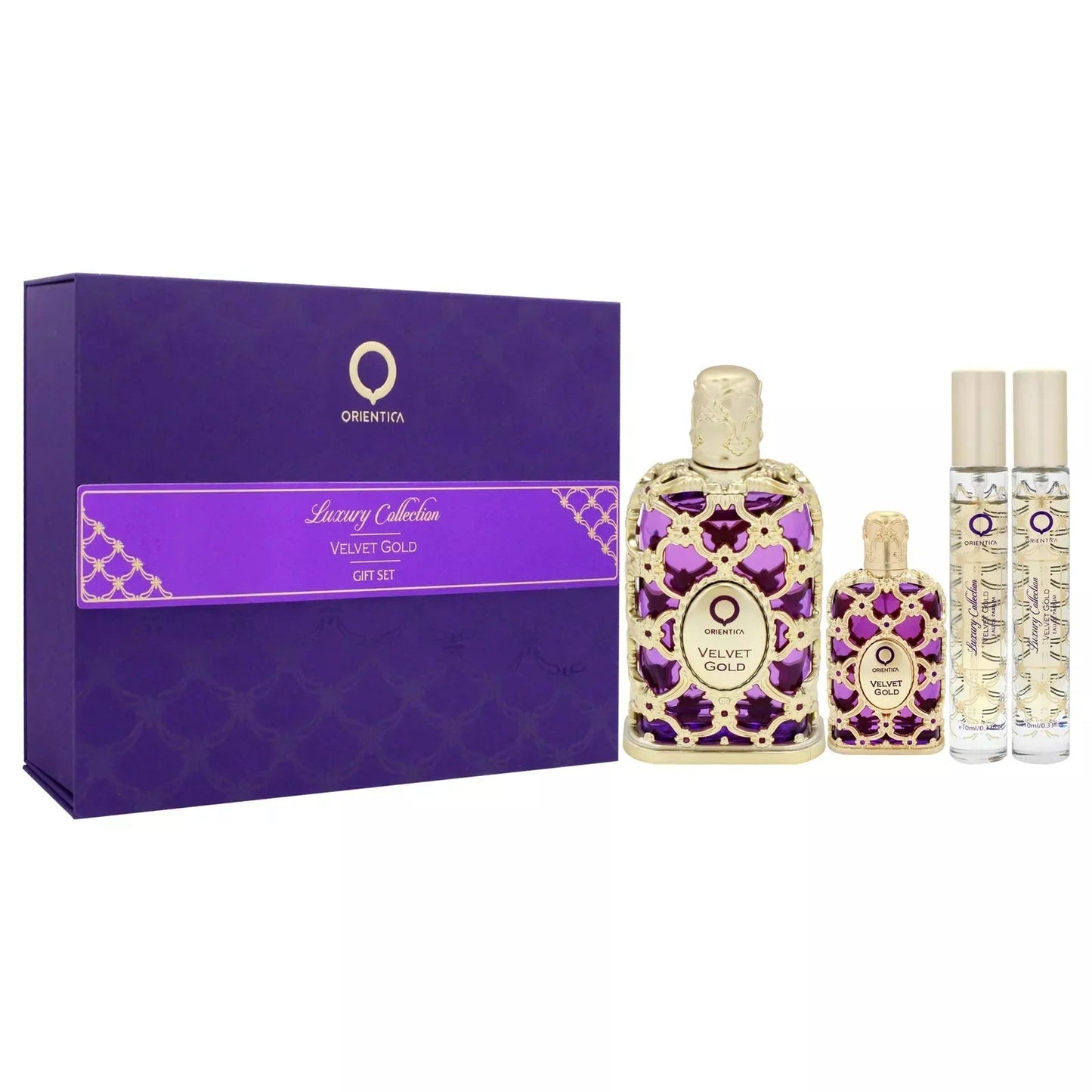 Orientica Velvet Gold Eau de Parfum carton and packaging