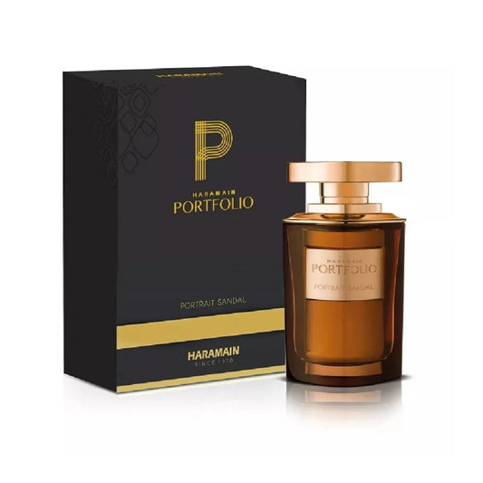 Al Haramain Portfolio Portrait Sandal Eau de Parfum perfume bottle